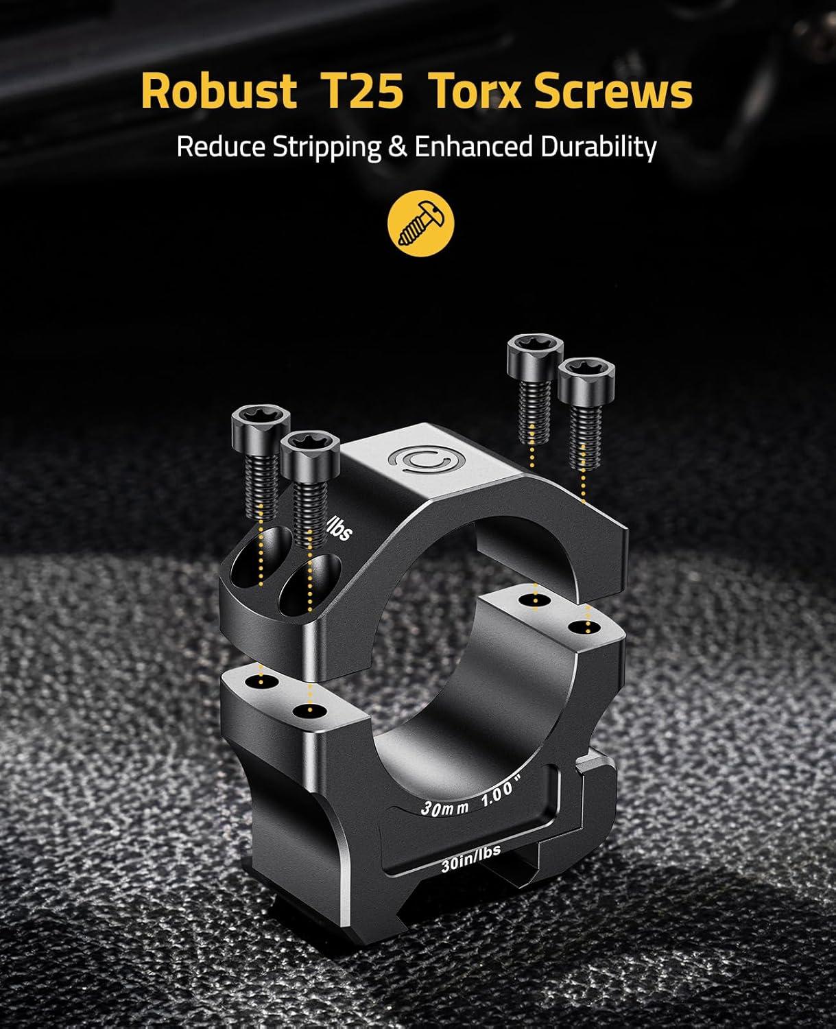 image:imageCVLIFE Scope Rings Mount 7075 Aluminum Precision Scope Rings for Picatinny Rails 2 PiecesMedium