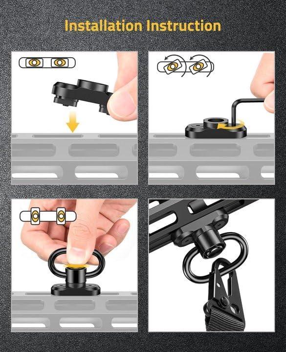 image:imageCVLIFE Sling Swivel Mount 125 Traditional Sling Mount for Two Point Sling4 Pack 360 Rotation