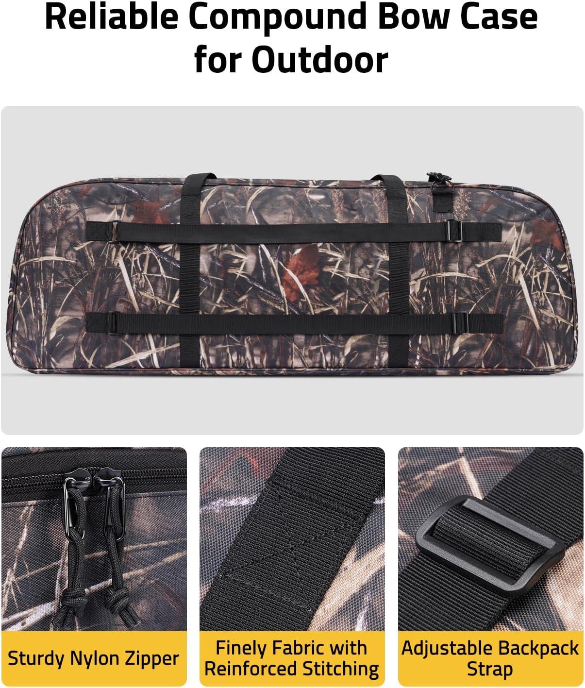 image:imageCVLIFE Soft Compound Bow Case Bow Bag Archery Case with Thick Pearl Cotton Padding with Backpack Straps amp Shoulder Strap Archery bag with Arrow Pocket for Gear Protection with CardholderCamo