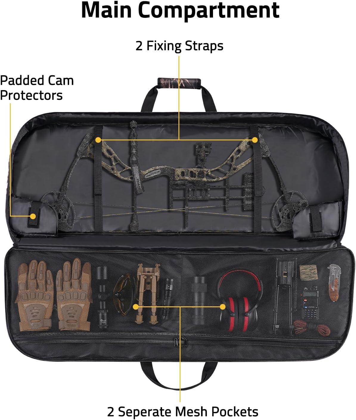 image:imageCVLIFE Soft Compound Bow Case Bow Bag Archery Case with Thick Pearl Cotton Padding with Backpack Straps amp Shoulder Strap Archery bag with Arrow Pocket for Gear Protection with CardholderCamo