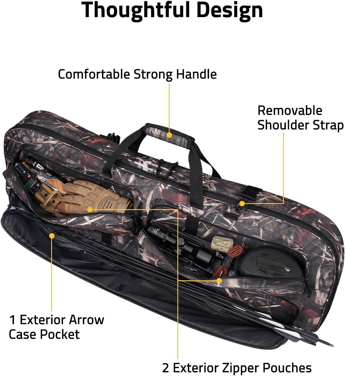 image:imageCVLIFE Soft Compound Bow Case Bow Bag Archery Case with Thick Pearl Cotton Padding with Backpack Straps amp Shoulder Strap Archery bag with Arrow Pocket for Gear Protection with CardholderCamo
