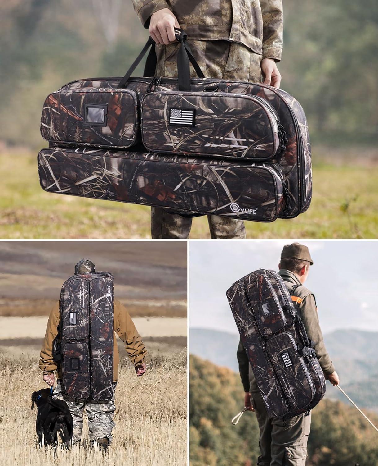 image:imageCVLIFE Soft Compound Bow Case Bow Bag Archery Case with Thick Pearl Cotton Padding with Backpack Straps amp Shoulder Strap Archery bag with Arrow Pocket for Gear Protection with CardholderCamo