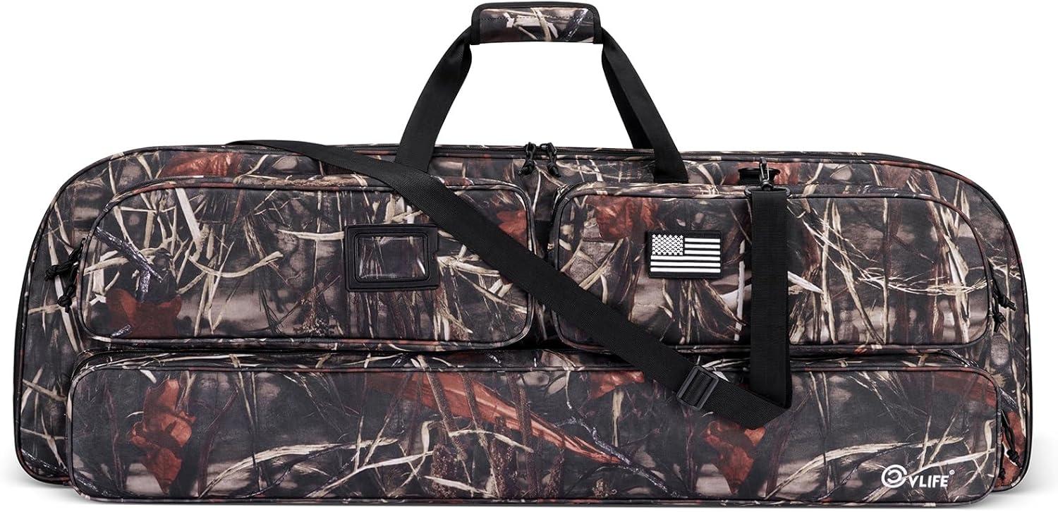 image:imageCVLIFE Soft Compound Bow Case Bow Bag Archery Case with Thick Pearl Cotton Padding with Backpack Straps amp Shoulder Strap Archery bag with Arrow Pocket for Gear Protection with CardholderCamo