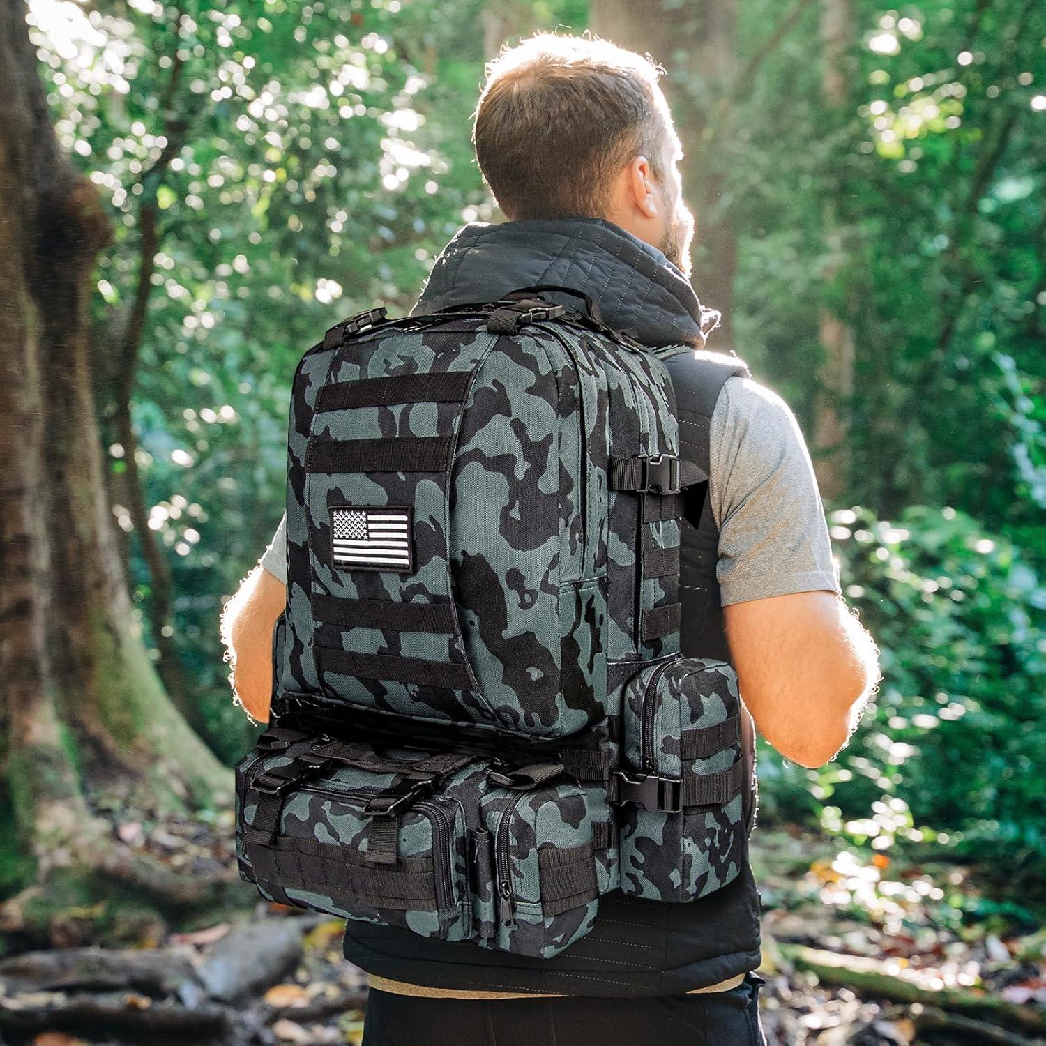 image:imageCVLIFE Tactical Backpack Military Army Rucksack 60L Large Assault Pack Detachable Molle Bag