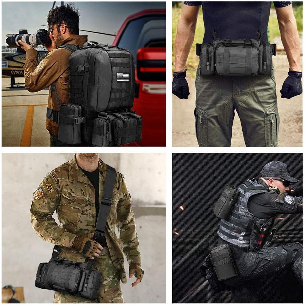 image:imageCVLIFE Tactical Backpack Military Army Rucksack 60L Large Assault Pack Detachable Molle Bag01black With Patch