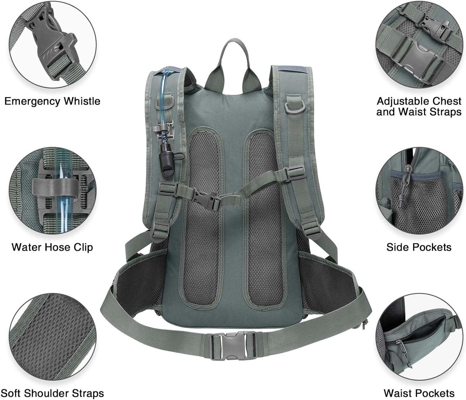 image:imageCVLIFE Tactical Hydration Backpack with 3L TPU Water Bladder 22L Hiking Backpack for Men Women Heavy Duty Molle Water Backpack with Multiple Compartments for Cycling Running Hunting CampingGrey