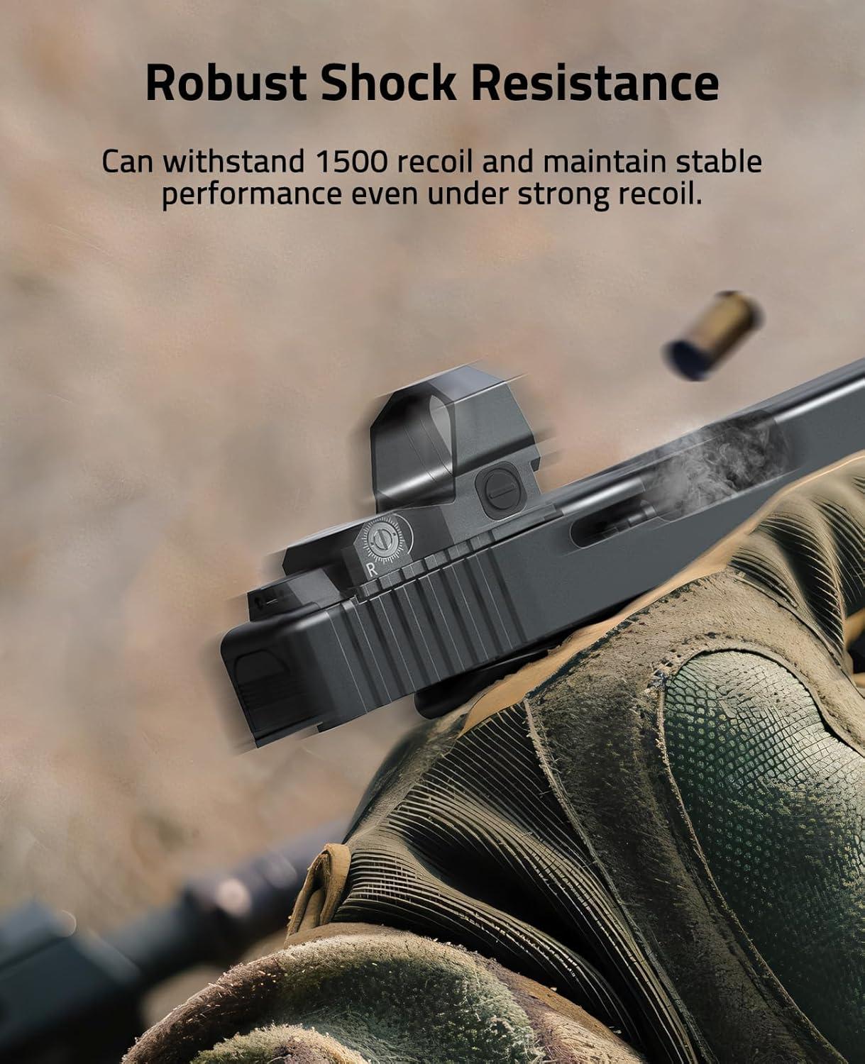 image:imageCVLIFE WolfCovert X S01 Competition Multiple Reticle Red Dot 3 MOA Dot amp 50 MOA Circle Optic 28mm Large Len Motion Awake Red Dot for RMR Open Reflex Optic with Adapter Plate for MOS amp Picatinny