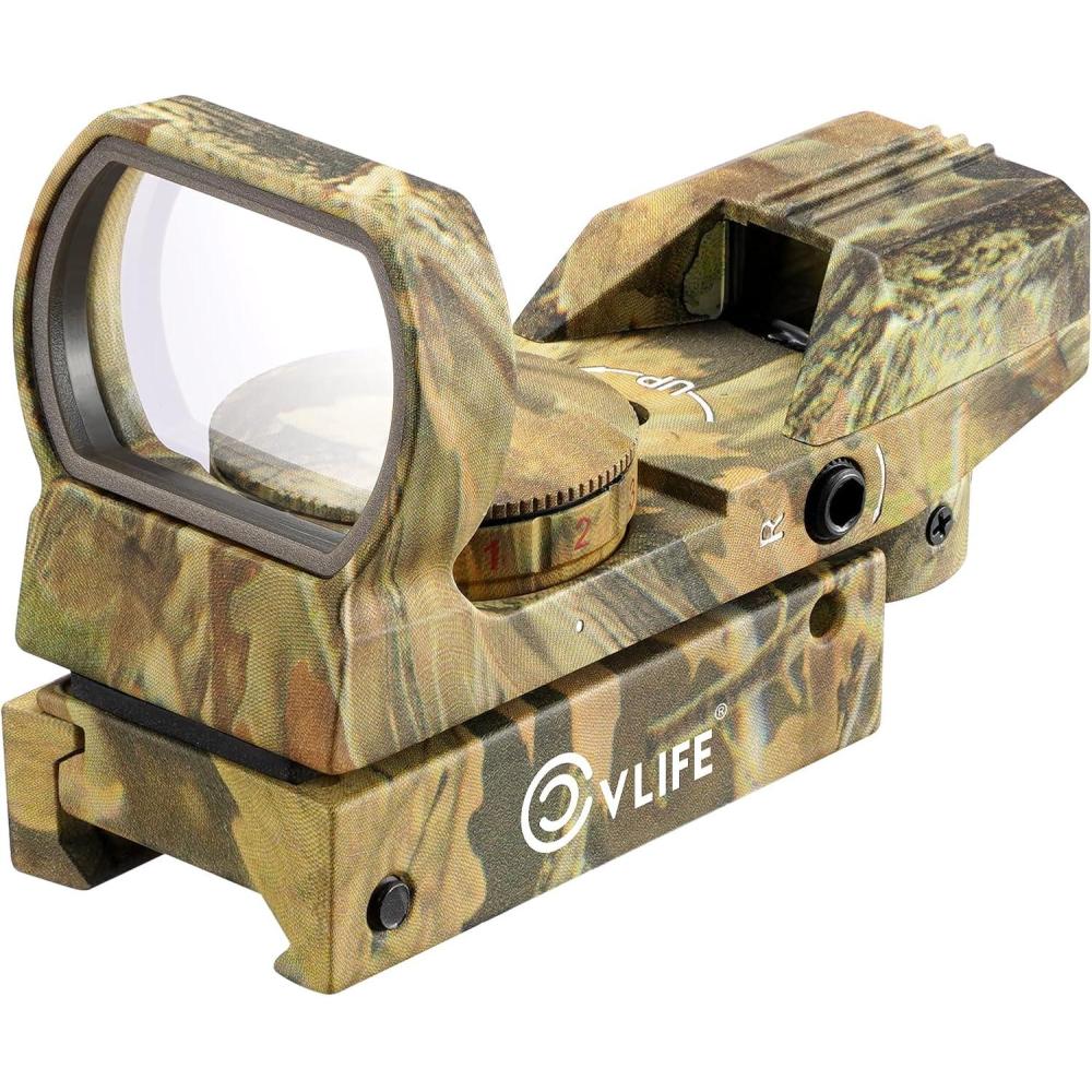 image:imageCVLIFE 1X22X33 Red Green Dot Gun Sight Scope Reflex Sight with 20mm RailCamouflage