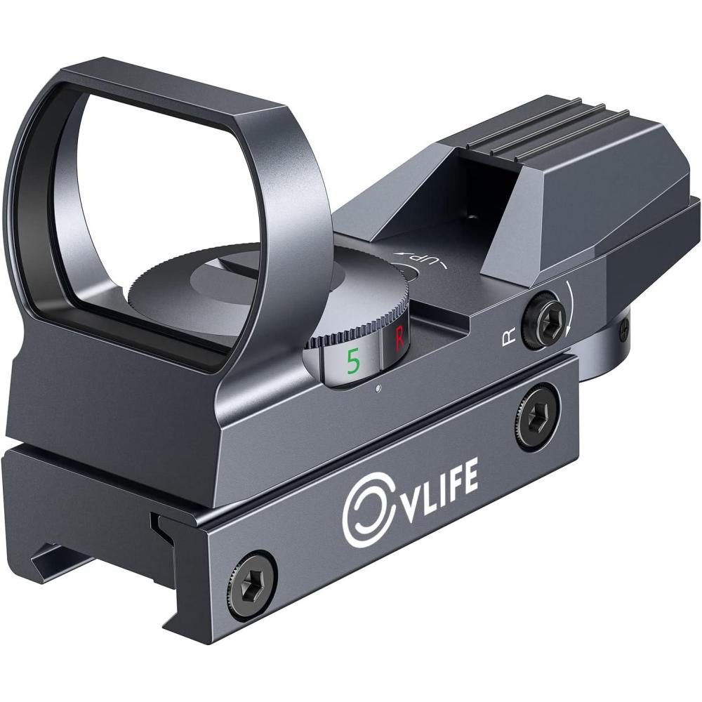 image:imageCVLIFE 1X22X33 Red Green Dot Gun Sight Scope Reflex Sight with 20mm RailSilver