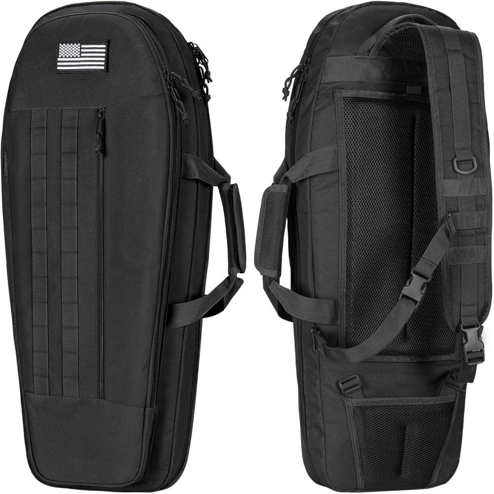 image:imageCVLIFE 30 Soft Rifle Case Rifle Bag Sling Backpack Bag with Padded Shoulder Strap and Lockable Zippers Molle System for Hunting and ShootingBlack