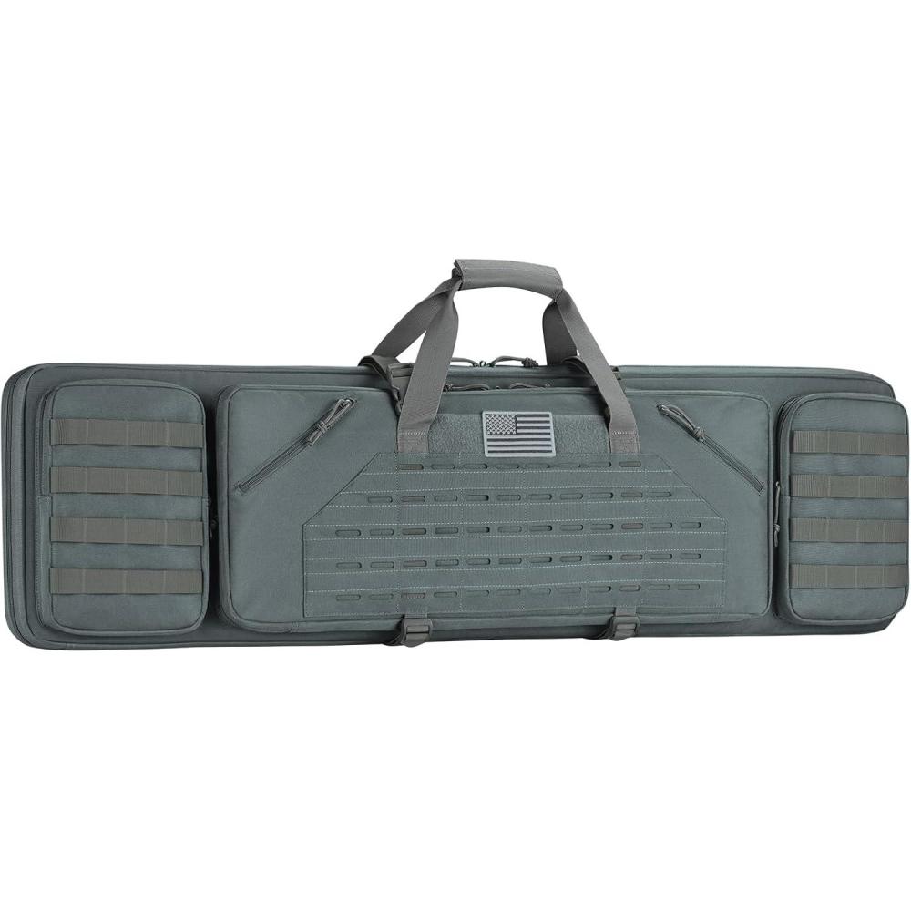 image:imageCVLIFE 36 42 46 Soft Rifle Case Double Long Gun Bagwith Lockable Zipper and Backpack StrapRifle Backpack Rifle Bag Gun Case for Outdoor Hunting Shooting RangeGray