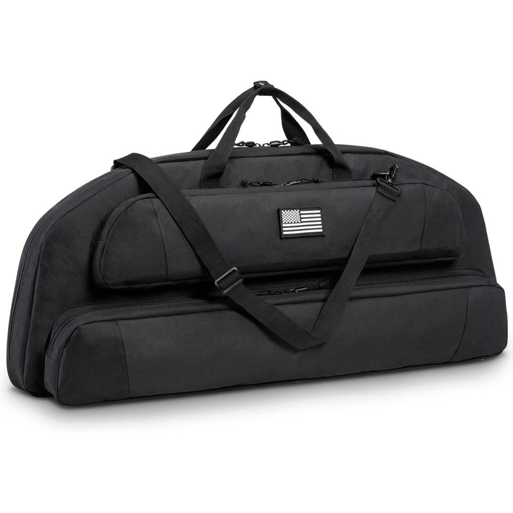image:imageCVLIFE 37 Compound Bow Case Bow Bag Soft Bow Case Compact Arrow Case Lightweight Archery Case with Backpack Strap and Arrow Pocket Padding for Hunting ProtectionBlack