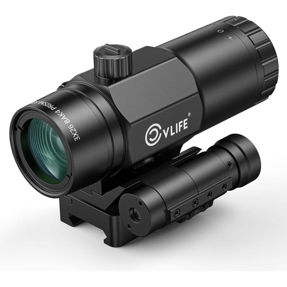 image:imageCVLIFE 3X Red Dot Magnifier with Flip to Side Mount Focus Adjustment Windageamp Elevation Adjustable for Picatinny Rail 22 inches of Eye Relief 363840MM Height