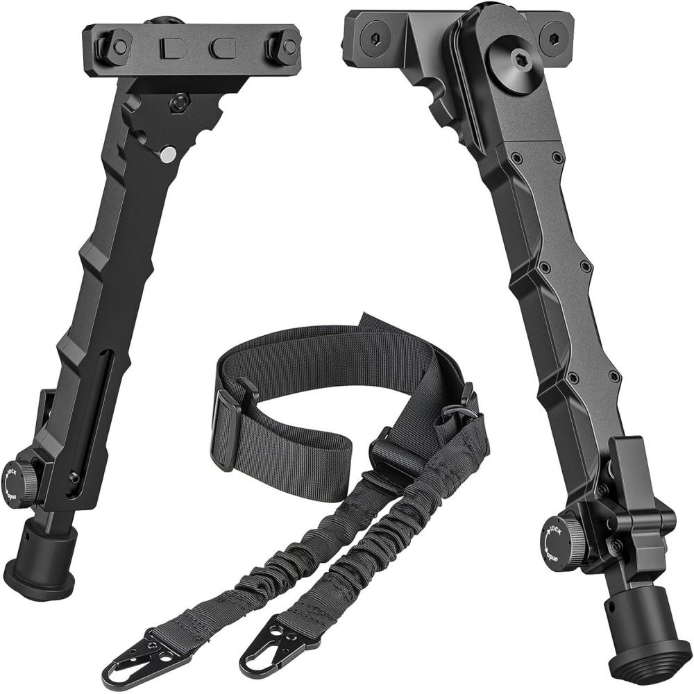 image:imageCVLIFE 759 Inches Rifle Bipod Compatible with MRail Bipod with Two Point Rifle Sling for Rifle Adjustable Foldable Attach Directly Bipod for Shooting Hunting Range and Outdoors
