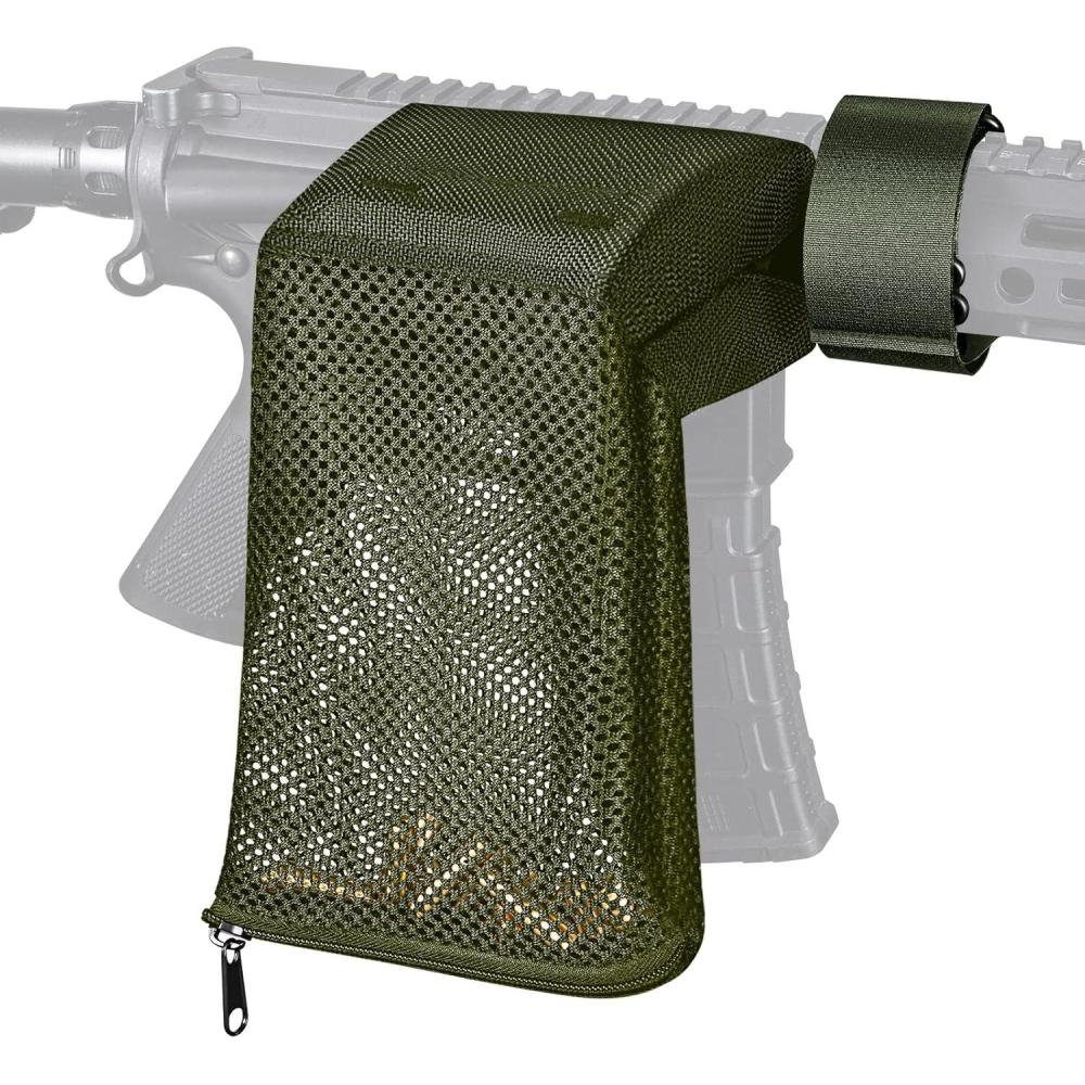 image:imageCVLIFE Brass Shell Catcher Cartridge Collector Mesh Heat Resistant Padded Mesh Brass Casing Catcher with Zippered Bottom Quick Release Brass Catchergreen