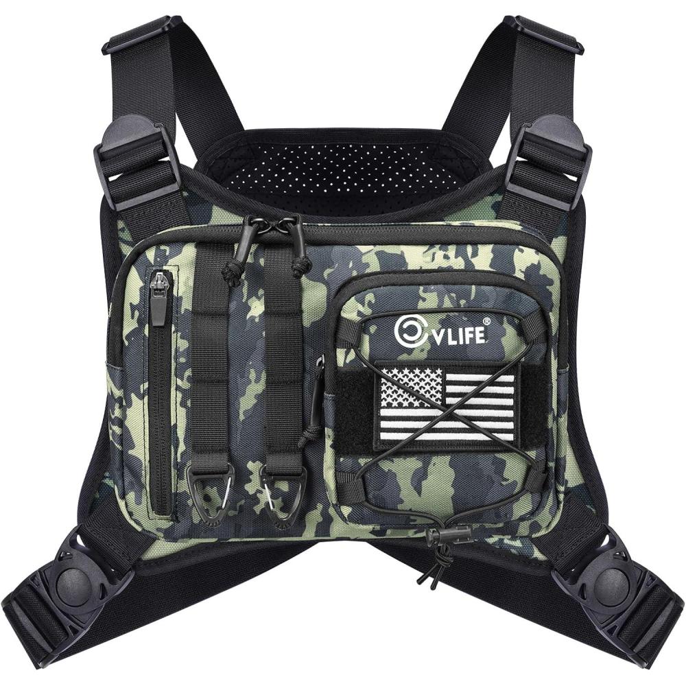 image:imageCVLIFE Outdoor Chest Bag for Men Tactical Chest Pack Adjustable Running Vest Bag Lightweight Antitheft EDC Rig for HikingAuriclash
