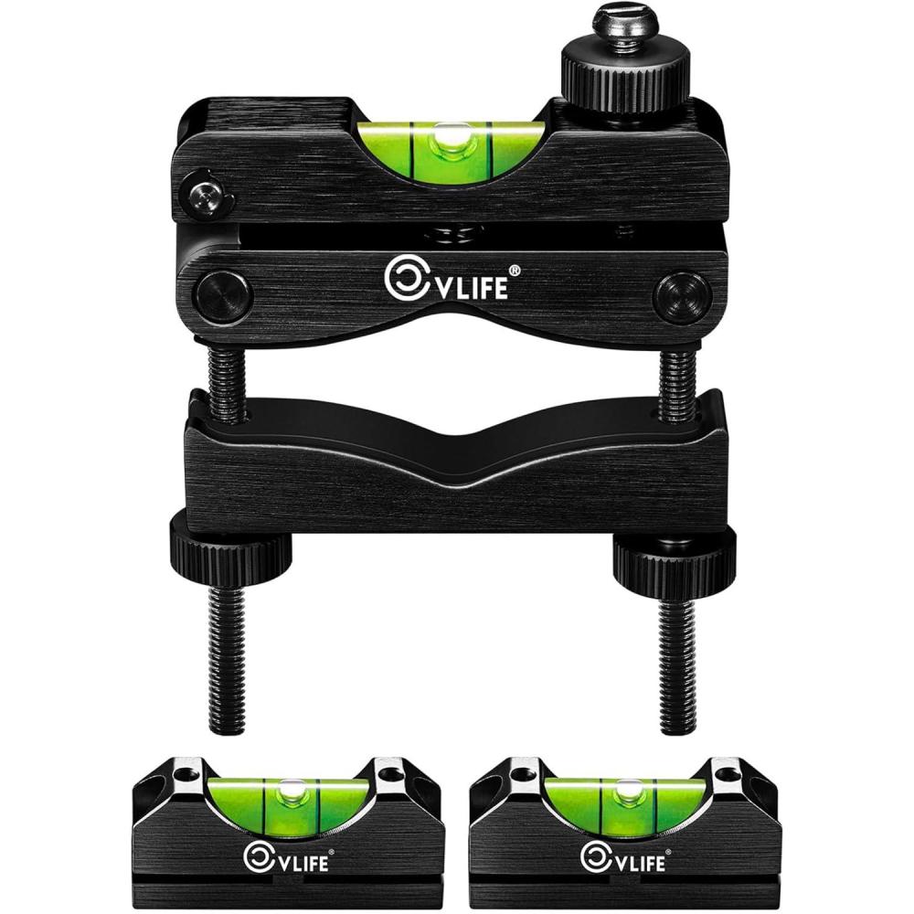 image:imageCVLIFE Professional Scope Leveling Kit Heavy Duty Scope Mounting Level with 2 Magnetic Universal Level Bubbles GoldBlack
