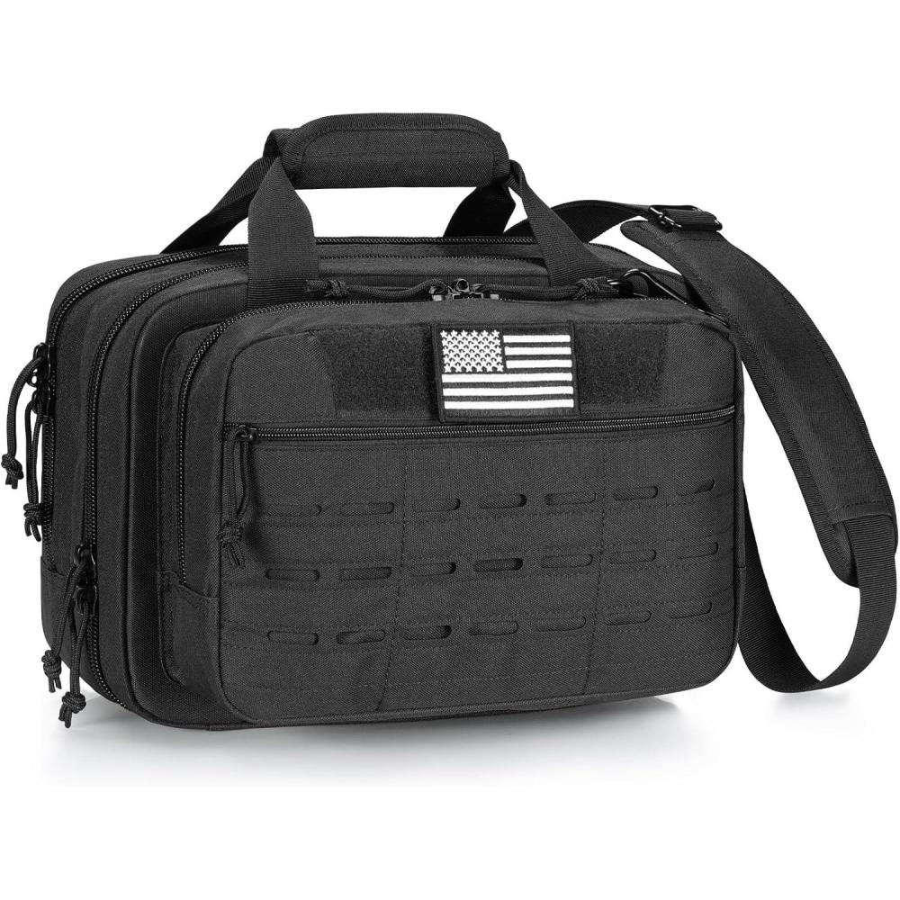 image:imageCVLIFE Range Bag Gun Range Bags for Handguns and Ammo Soft Pistol Case for Shooting and Hunting Accessories for MenBlack