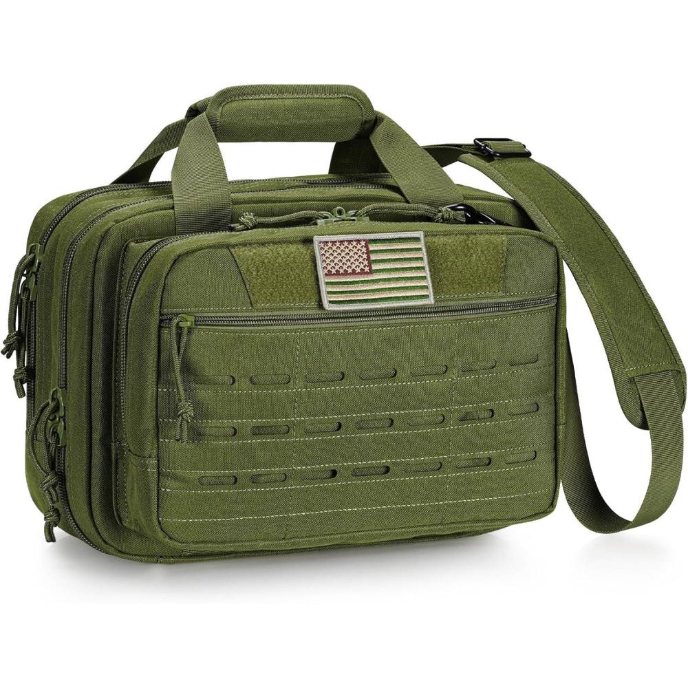 image:imageCVLIFE Range Bag Gun Range Bags for Handguns and Ammo Soft Pistol Case for Shooting and Hunting Accessories for MenGreen
