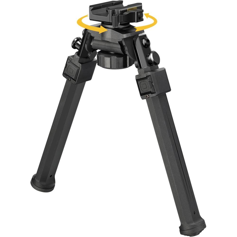 image:imageCVLIFE Rifle Bipod Quick Release Picatinny Bipod for Rifle 360 Degrees Swivel and Tiltable Head Adjustable Height and Foldable Legs for Shooting and HuntingBlack