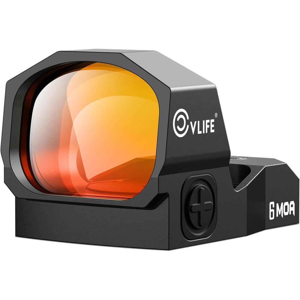 image:imageCVLIFE WolfCovert Motion Awake 6 MOA Pistol RedGreen Dot Sight for RMR 11 Large Lens Red Dot Scope for FullSized Pistols Open Reflex Optics Sight with Adapter for MOS amp 21MM PicatinnyRed Dot