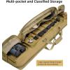 42″ Soft Rifle Case Rifle Bag Double Long Gun Bag, Gun Case Rifle Backpack, with Backpack Strap, Lockable Zipper, Crossbody Strap for Outdoor Hunting Shooting, Flat Dark Earth