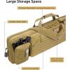 42″ Soft Rifle Case Rifle Bag Double Long Gun Bag, Gun Case Rifle Backpack, with Backpack Strap, Lockable Zipper, Crossbody Strap for Outdoor Hunting Shooting, Flat Dark Earth