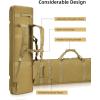 42″ Soft Rifle Case Rifle Bag Double Long Gun Bag, Gun Case Rifle Backpack, with Backpack Strap, Lockable Zipper, Crossbody Strap for Outdoor Hunting Shooting, Flat Dark Earth