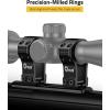 CVLIFE 1 inch Dovetail Scope Rings Mount for 3/8 inch or 11mm Dovetail Rails – 1″ Rifle Scope Mount with See Through Base – 2 Pieces(High)