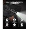 CVLIFE 1500 Lumens Laser Light Combo for Pistol, Strobe & Memory Function for Green Laser Light Combo and Picatinny Flashlight with Adjustable Rail Magnetic Rechargeable Pistol Flashlight(Green Laser Light Combo)