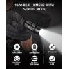 CVLIFE 1500 Lumens Laser Light Combo for Pistol, Strobe & Memory Function for Green Laser Light Combo and Picatinny Flashlight with Adjustable Rail Magnetic Rechargeable Pistol Flashlight(White LED Light)
