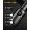 CVLIFE 1680 Lumens Rifle Light Laser Combo Compatible with M-Rail, USB Rechargeable Rifle Flashlight with Aiming Green Beam, Pressure Remote Switch Included(Compatible with Mlok Rail)