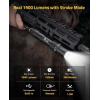 CVLIFE 1900 Lumens Laser Light Combo for Rifle Compatible with M-Rail, Rechargeable Rifle Light with Remote Pressure Switch, Rifle Flashlight with Strobe Mode for Home Defence, Hunting