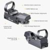 CVLIFE 1X22X33 Red Green Dot Gun Sight Scope Reflex Sight with 20mm Rail(Silver)