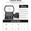 CVLIFE 1X22X33 Reflex Sight Red Dot Sight Red Green 4 Reticle Optics with Green Laser and Pressure Pad Switch for 20mm Rail