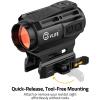CVLIFE 25mm Large Lens Solar Red Dot Sight, Multi-Reticle Motion Awake Quick-Release Scope, 2 MOA Dot and 70 MOA Circle with Flip Up Covers Optics for Picatinny, IPX7 Waterproof Fogproof(Black)