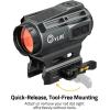 CVLIFE 25mm Large Lens Solar Red Dot Sight, Multi-Reticle Motion Awake Quick-Release Scope, 2 MOA Dot and 70 MOA Circle with Flip Up Covers Optics for Picatinny, IPX7 Waterproof Fogproof(Gray)