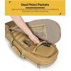 CVLIFE 30” Soft Rifle Case, Rifle Bag Sling Backpack Bag with Padded Shoulder Strap and Lockable Zippers, Molle System for Hunting and Shooting(Flat Dark Earth)