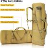 CVLIFE 36″ 42″ 46” Soft Rifle Case Triple Layered Double Rifle Bag, Oversized Long Gun Bag with Lockable Zipper and Backpack Strap, Rifle Backpack Gun Case for Outdoor Hunting Shooting Range(Flat Dark Earth)