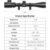 CVLIFE 3-9×40 Rifle Scope, Red & Green Illuminated Optical Riflescope, 1 inch Tube Scope for Hunting with Mounts(11mm)