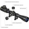 CVLIFE 3-9×40 Rifle Scope, Red & Green Illuminated Optical Riflescope, 1 inch Tube Scope for Hunting with Mounts(20mm)