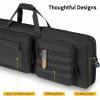 CVLIFE 42″ Soft Rifle Case Rifle Bag Double Long Gun Bag Gun Case Rifle Backpack, with Backpack Straps and Lockable Zipper for Gun Storage and Transportation and Outdoor Hunting Shooting(Black)