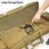 CVLIFE 42″ Soft Rifle Case Rifle Bag Double Long Gun Bag, Gun Case Rifle Backpack, with Lockable Zipper and Backpack Strap for Outdoor Hunting Shooting(Flat Dark Earth)