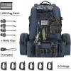CVLIFE 60L Tactical Backpack for Men Women Military Large Army Rucksack With D-Ring Molle Clips Compass Accessories 3 Day Bug Out Survival Molle Bag Hiking Camping Gym Daypack Backpack, Grey(Blue)