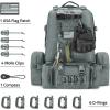 CVLIFE 60L Tactical Backpack for Men Women Military Large Army Rucksack With D-Ring Molle Clips Compass Accessories 3 Day Bug Out Survival Molle Bag Hiking Camping Gym Daypack Backpack, Grey(Grey)