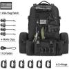 CVLIFE 60L Tactical Backpack for Men Women Military Large Army Rucksack With D-Ring Molle Clips Compass Accessories 3 Day Bug Out Survival Molle Bag Hiking Camping Gym Daypack Backpack, Grey(Black)