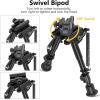 CVLIFE 6-9 Inch Picatinny Bipod with 360 Degrees Swivel Bipod Picatinny Adapter & Spring Return Rifle Bipods for Hunting