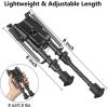 CVLIFE 6-9 Inches Picatinny Bipod Adjustable Spring Return with Picatinny Adapter(Black)