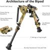 CVLIFE 6-9 Inches Picatinny Bipod Adjustable Spring Return with Picatinny Adapter(Camo)