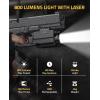 CVLIFE 800 Lumens Mini Pistol Light Rechargeable with All New Sliding Rail, Compact Gun Light with Strobe Mode for GL Rails, Mini Pistol Flashlight for Home Defense and Hunting